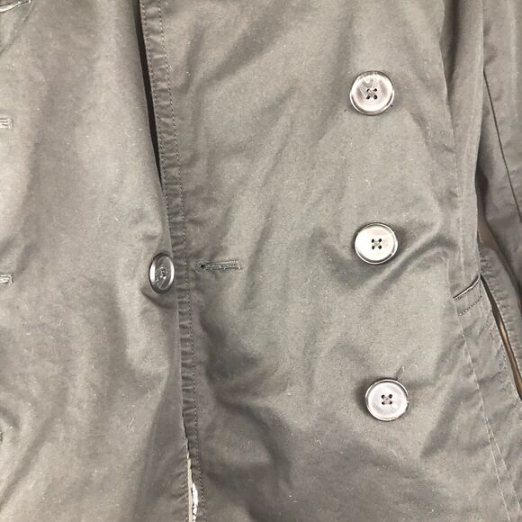 BANANA REPUBLIC Black Belted Trench Coat Size Small - Picture 5 of 10